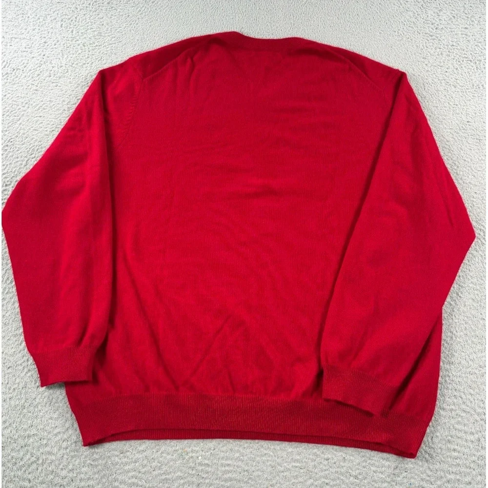 Turnbury Cashmere Sweater Men's XL Red Knit Long Sleeve‎ Neck Pullover Casual